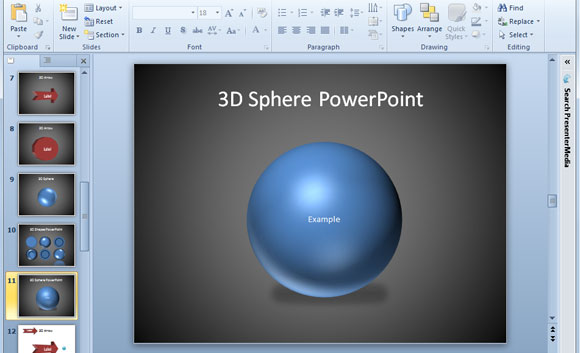 3D sphere powerpoint